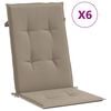 vidaXL Stolsdynor 6 st taupe 120x50x3 cm tyg