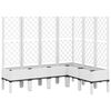vidaXL Odlingsl&aring;da med spalj&eacute; vit 160x120x142 cm PP