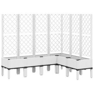 vidaXL Odlingsl&aring;da med spalj&eacute; vit 160x120x142 cm PP