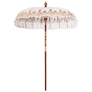 vidaXL Balinesisk Parasol Kräm 185 x 185 x 260 cm Bomull