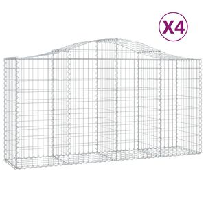 vidaXL Gabioner b&aring;gformade 4 st 200x50x100/120 cm galvaniserat j&auml;rn