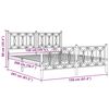 vidaXL Sängram med huvudgavel och fotgavel svart metall 150x200 cm