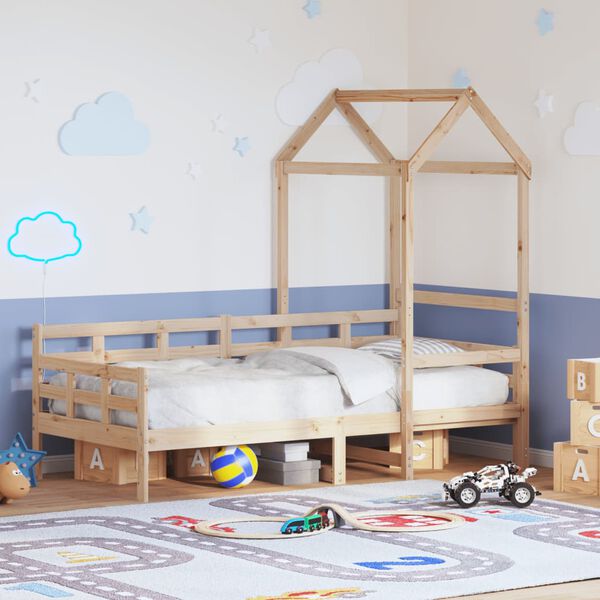 vidaXL Dagb&auml;dd med tak 80x200 cm massiv furu