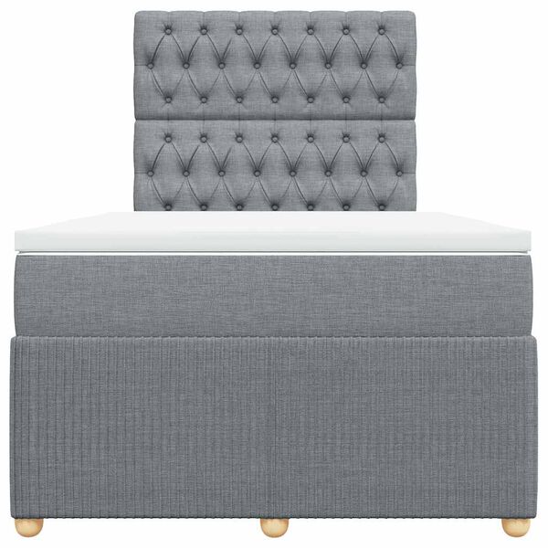 vidaXL Rams&auml;ng med madrass ljusgr&aring; 120x200 cm tyg