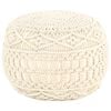 vidaXL Handgjord sittpuff makram&eacute; 45x30 cm bomull