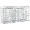 vidaXL Gabion upph&ouml;jd s&auml;ng 150 x 50 x 80 cm Galvaniserat st&aring;l Silver