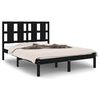 vidaXL S&auml;ngram svart massiv furu 140x190 cm