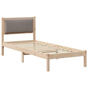 vidaXL S&auml;ngram med huvudgavel Taupe 80 x 190 cm Massiv furu