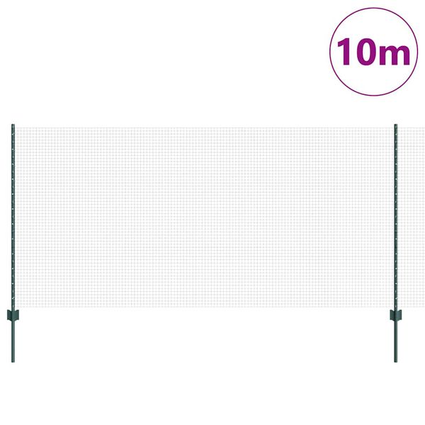 vidaXL St&auml;ngsel med stolpe Gr&ouml;n 1,2 x 10 m St&aring;l och PVC