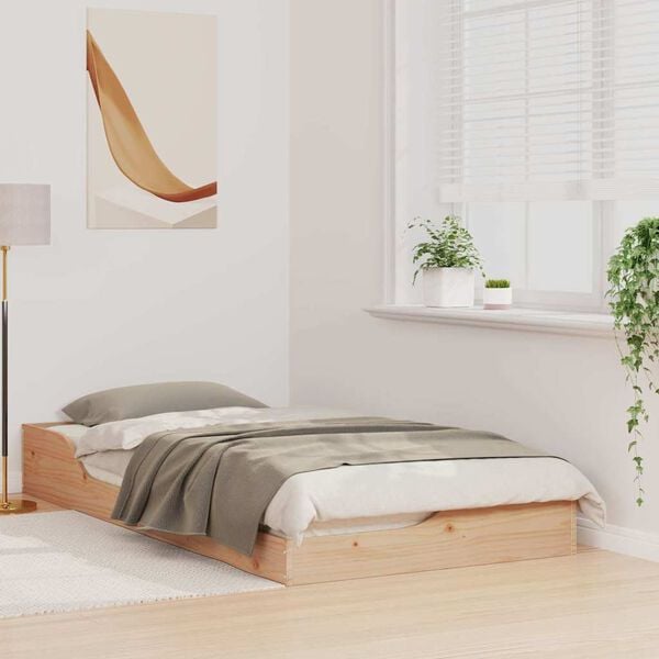 vidaXL S&auml;ngram Brun 75 x 190 cm Massiv furu