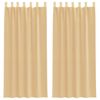 vidaXL Voile gardiner med &ouml;glor 2 st sand 140x245 cm