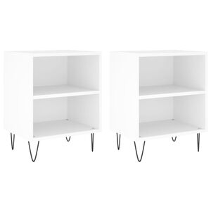 vidaXL S&auml;ngbord 2 st vit 40x30x50 cm konstruerat tr&auml;