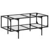 vidaXL Soffbord med transparent glasskiva 98,5x50x45 cm st&aring;l