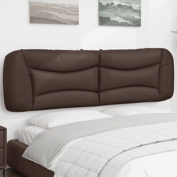 vidaXL Headboard Cushion "Hvar" Brown 180 cm Faux Leather