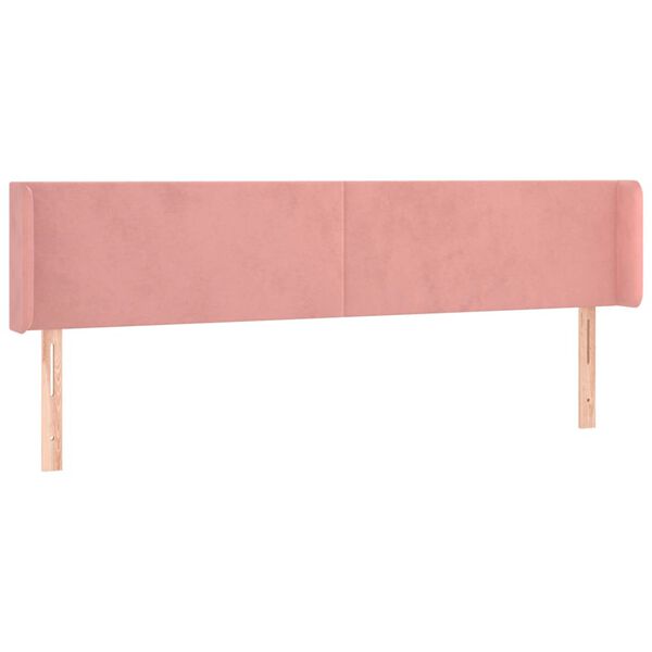 vidaXL S&auml;nggavel med kanter rosa 183x16x78/88 cm sammet