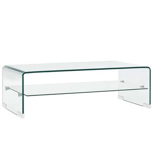 vidaXL Soffbord genomskinlig 98x45x31 cm h&auml;rdat glas