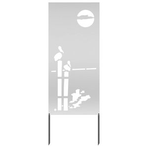 vidaXL Tr&auml;dg&aring;rds integritetssk&auml;rm Silver 50 x 140 cm Galvaniserat st&aring;l
