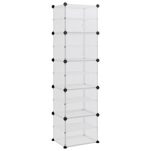 vidaXL Skohylla transparent 44x31,5x153,5 cm PP