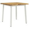 vidaXL Live Edge Matbord 60 x 55 x 75 cm Massivt Akaciatr&auml; Vit