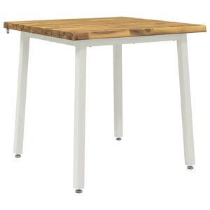 vidaXL 60 x 55 x 75 cm Massivt Akaciatr&auml; Vit Rektangul&auml;r