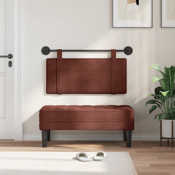 vidaXL H&auml;ngande Huvudgavel Skinande Brun 90 x 55 x 5 cm Antik PU