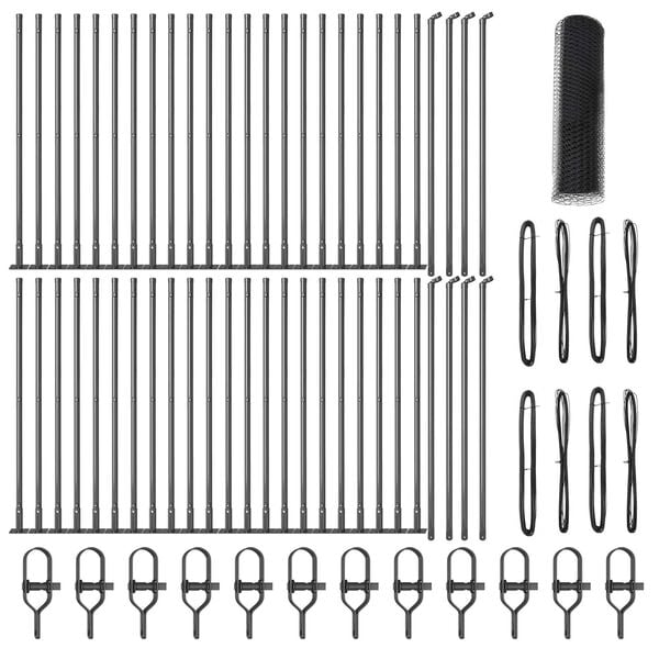 vidaXL St&auml;ngselstolpe Gr&aring; 100 x 1 m (25 mm n&auml;t) St&aring;l och PVC