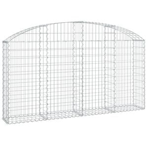 vidaXL Gabion b&aring;gformad 200x30x100/120 cm galvaniserat j&auml;rn