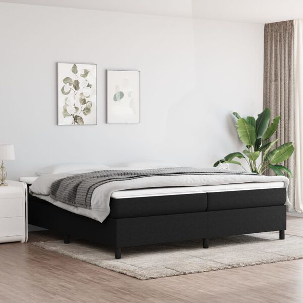 vidaXL Boxspring-sängram svart 200x200 cm tyg