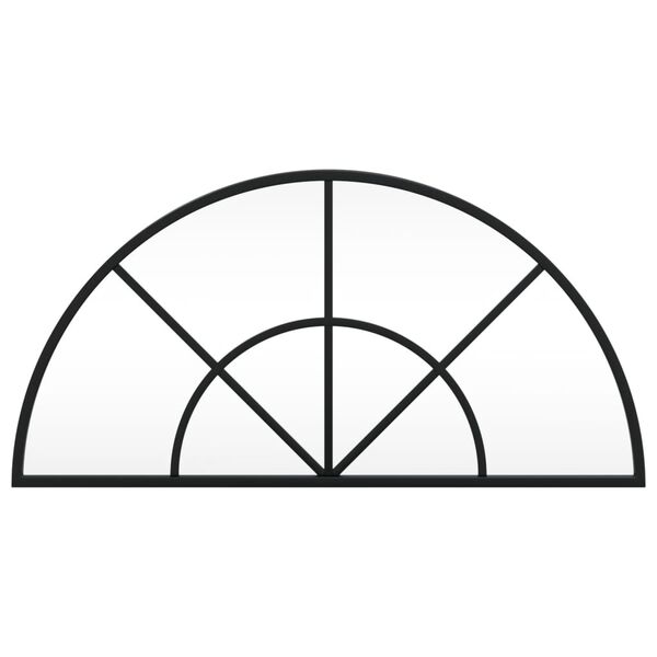 vidaXL Väggspegel svart 60x30 cm bågformad järn