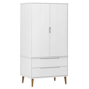 vidaXL Kl&auml;dsk&aring;p MOLDE vit 90x55x175 cm massiv furu