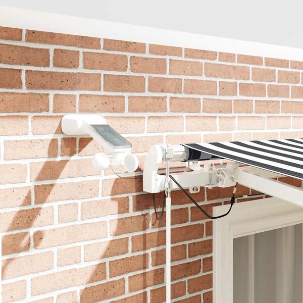 vidaXL Markis automatiskt inf&auml;llbar med LEDs antracit&vit 300x250 cm