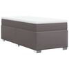vidaXL Ramsäng med madrass grå 90x190 cm konstläder