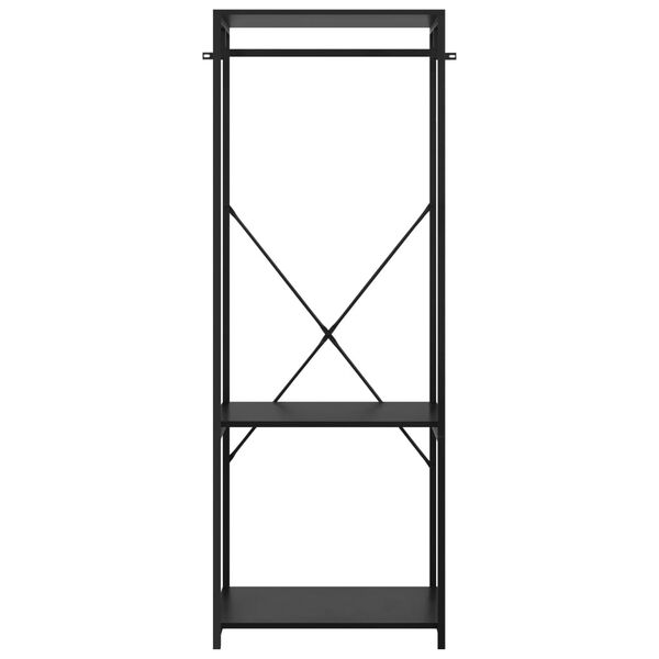 vidaXL Garderob svart 60x40x167 cm metall och sp&aring;nskiva