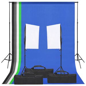 vidaXL Fotostudio med lampor och bakgrund