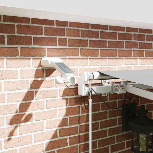 vidaXL Markisram med LED -remsljus Vit 400 &times; 350 cm Aluminium