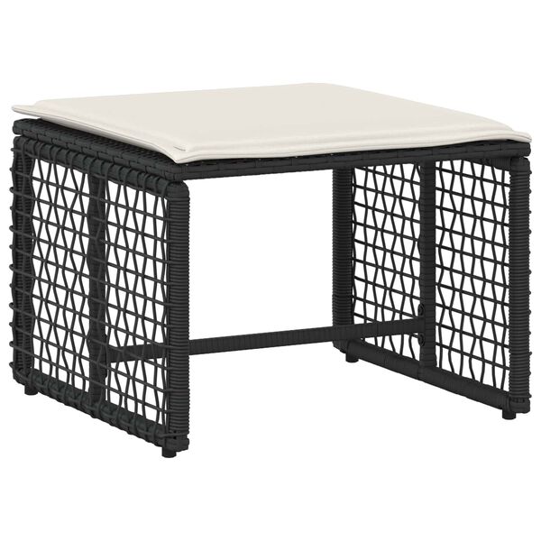 vidaXL Utem&ouml;belset med kudde 5 pcs Svart och Vitt