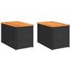 vidaXL Tr&auml;dg&aring;rdsbord 2 st svart 55x34x37cm konstrotting massivt tr&auml;