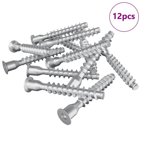 vidaXL Konfirmationsskruvar 12 pcs Silver &Oslash;7 x 50 mm Metall