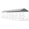 vidaXL Hundg&aring;rd med tak silver 2x14x2,5 m galvaniserat st&aring;l
