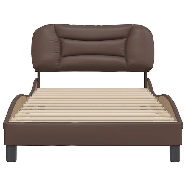 vidaXL Bed Frame without Mattress "Hvar" Brown 100x200 cm Faux Leather