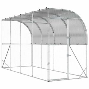 vidaXL H&ouml;nshus mot V&auml;gg Silver 600 x 150 x 215 cm Galvaniserat st&aring;l