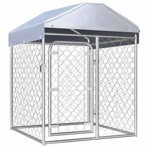 vidaXL Hundg&aring;rd med tak f&ouml;r utomhusbruk 100x100x125 cm