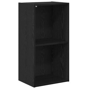 vidaXL Hyllsystem 2 niv&aring;er 40 x 30 x 77 cm Konstruerat tr&auml; Svart Ek