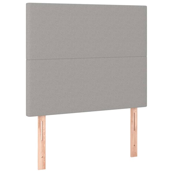 vidaXL Sänggavel LED ljusgrå 90x5x118/128 cm tyg