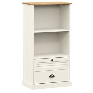 vidaXL Bokhylla VIGO vit 60x35x114,5 cm massiv furu