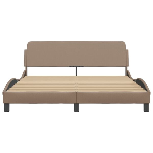 vidaXL Bed Frame "Dover" Cappuccino 160x200 cm Faux Leather