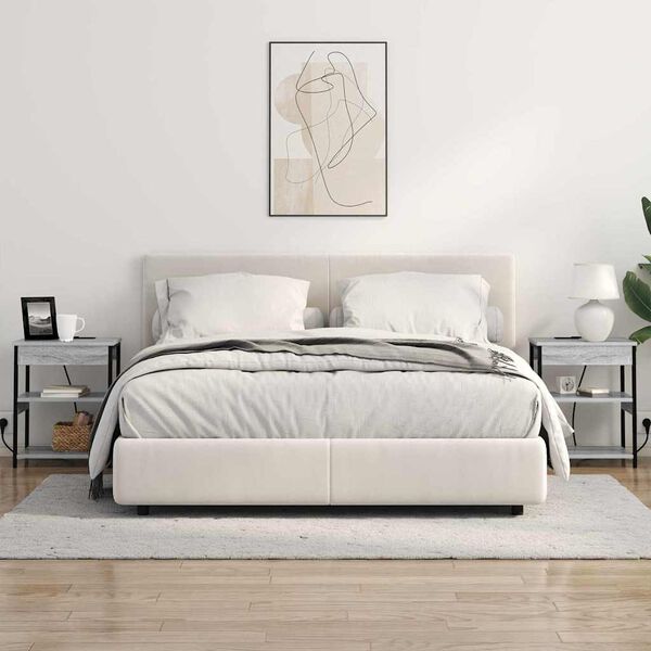 vidaXL Nattduksbord Gr&aring; Sonoma 41 x 31 x 51 cm Konstruerat tr&auml;