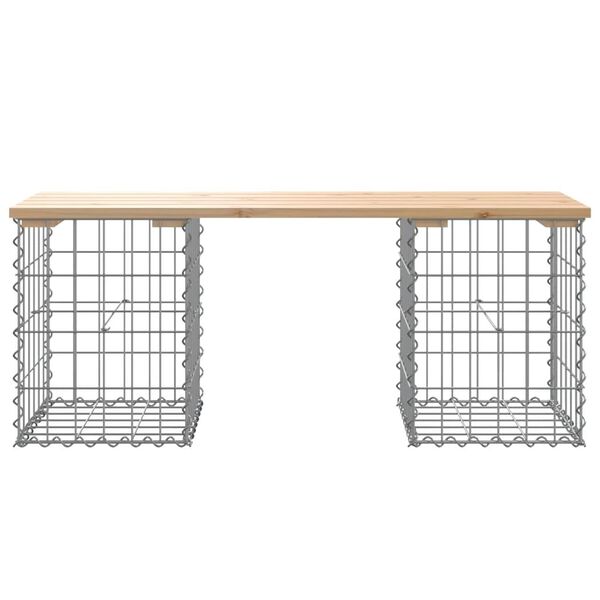 vidaXL Trädgårdsbänk gabion-design 103x31x42 cm massiv furu