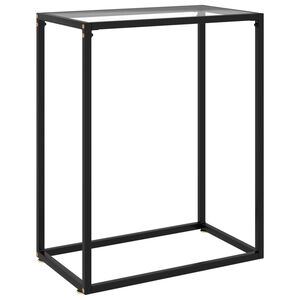 vidaXL Avlastningsbord transparent 60x35x75 cm h&auml;rdat glas