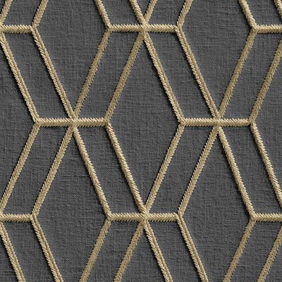 DUTCH WALLCOVERINGS Tapet hexagonal svart och guld